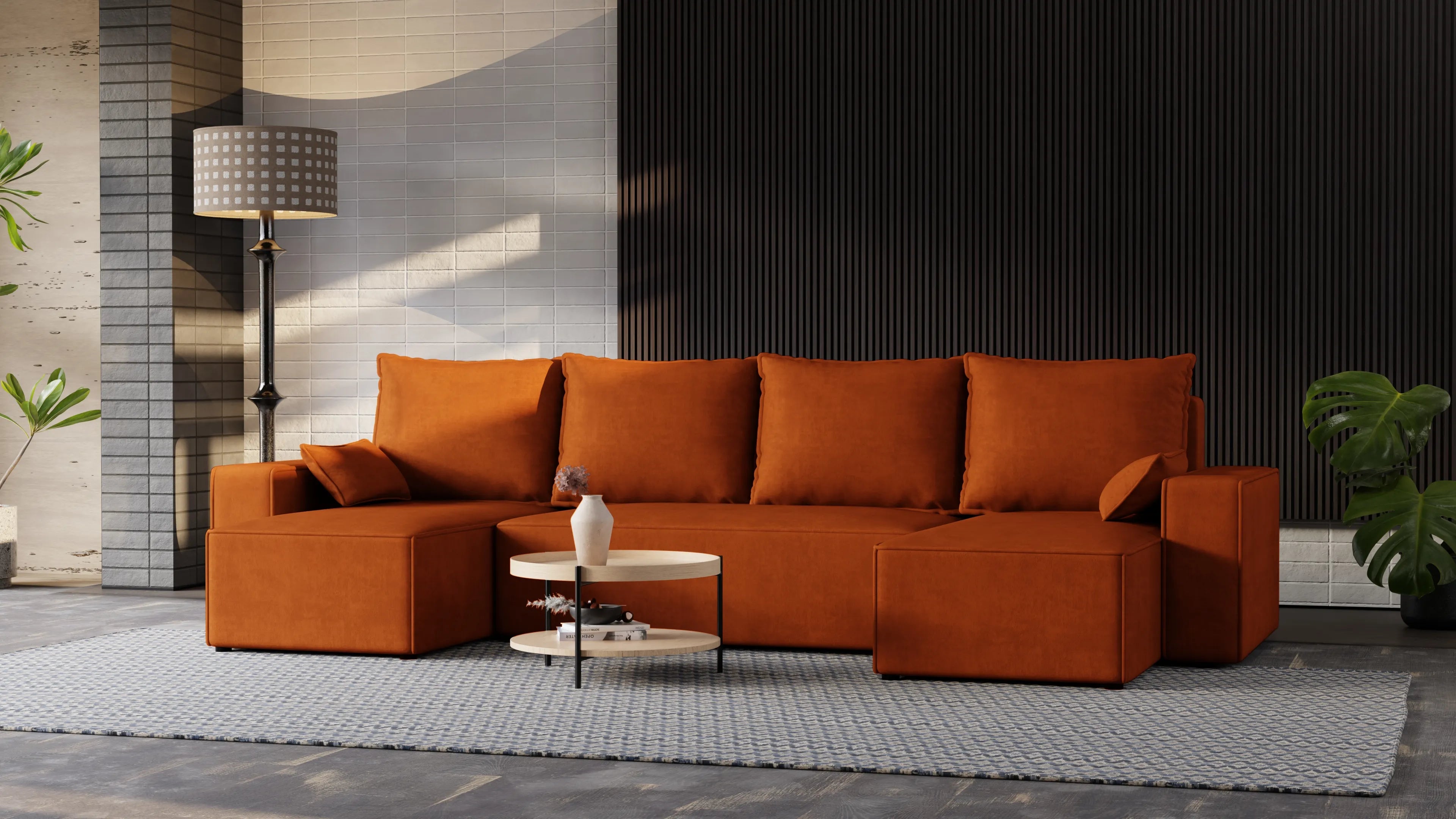 Nexo U – duży narożnik w kształcie U z funkcją spania