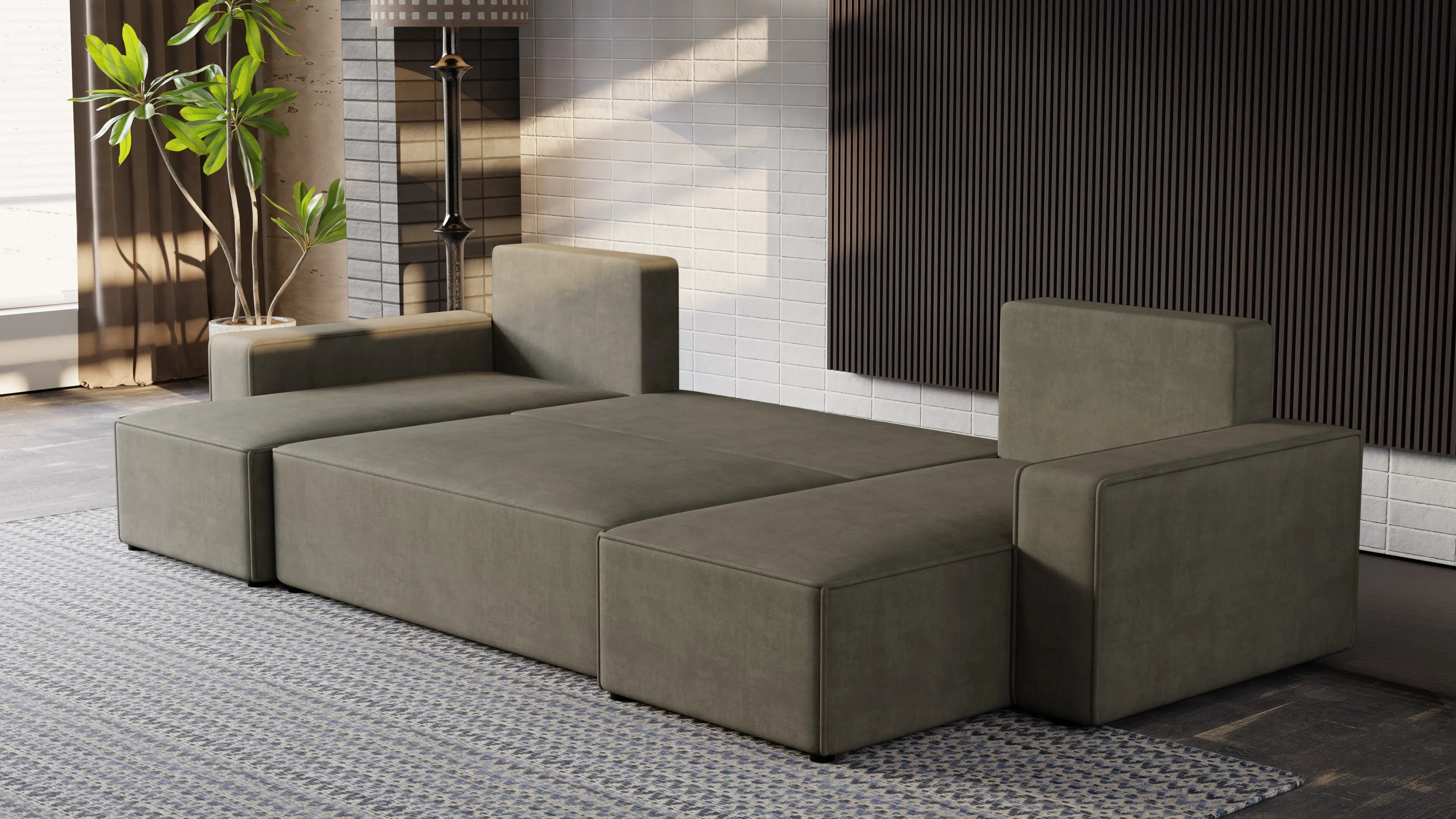 Nexo U – duży narożnik w kształcie U z funkcją spania