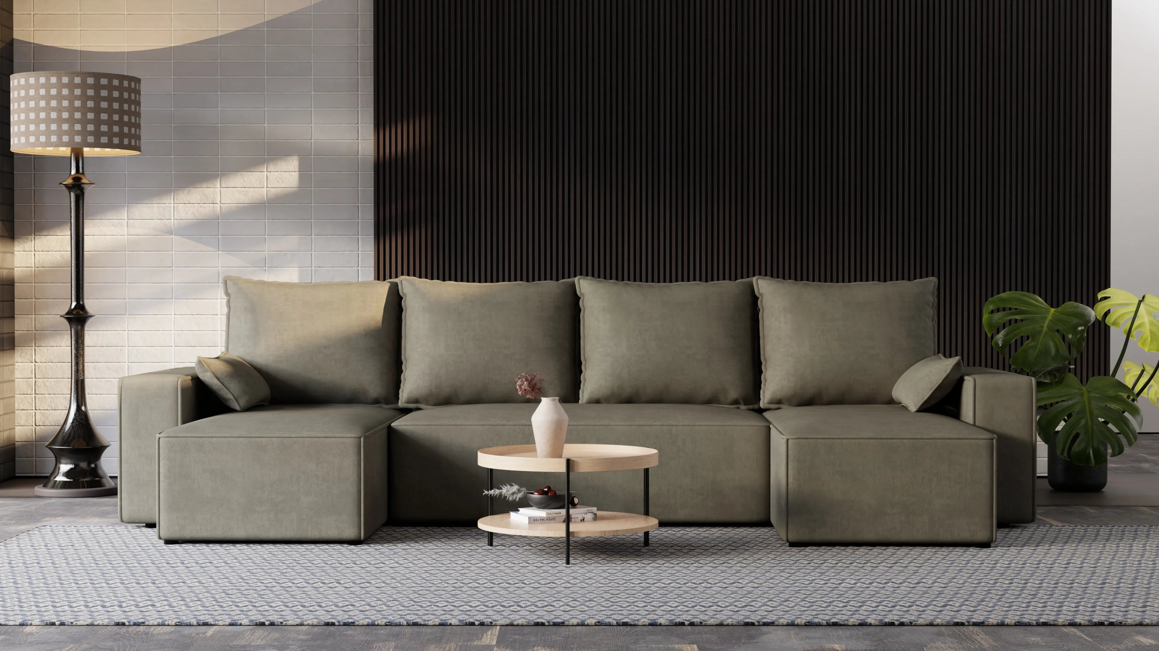 Nexo U – duży narożnik w kształcie U z funkcją spania