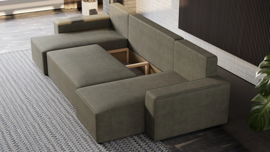 Nexo U – duży narożnik w kształcie U z funkcją spania