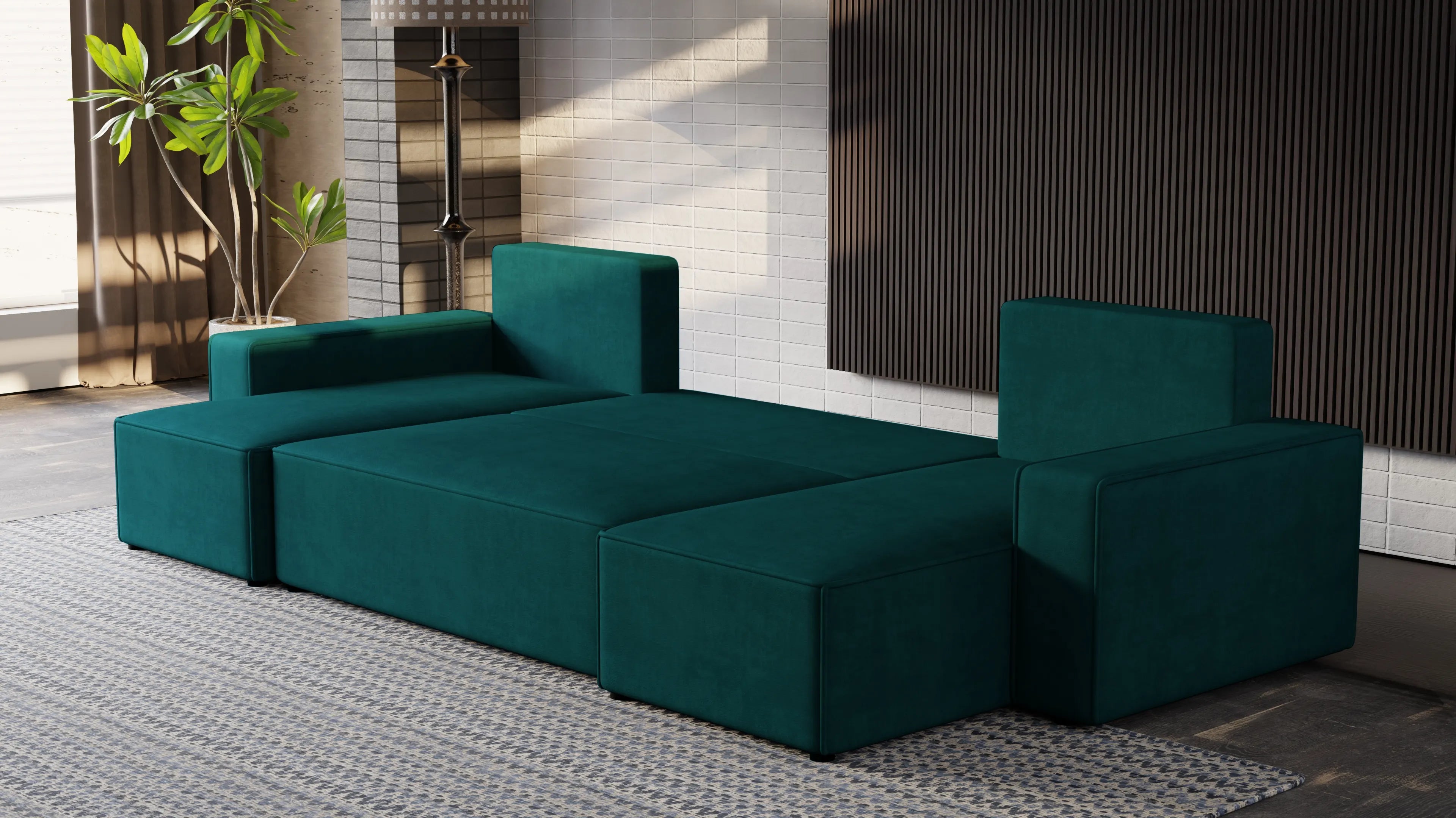 Nexo U – duży narożnik w kształcie U z funkcją spania