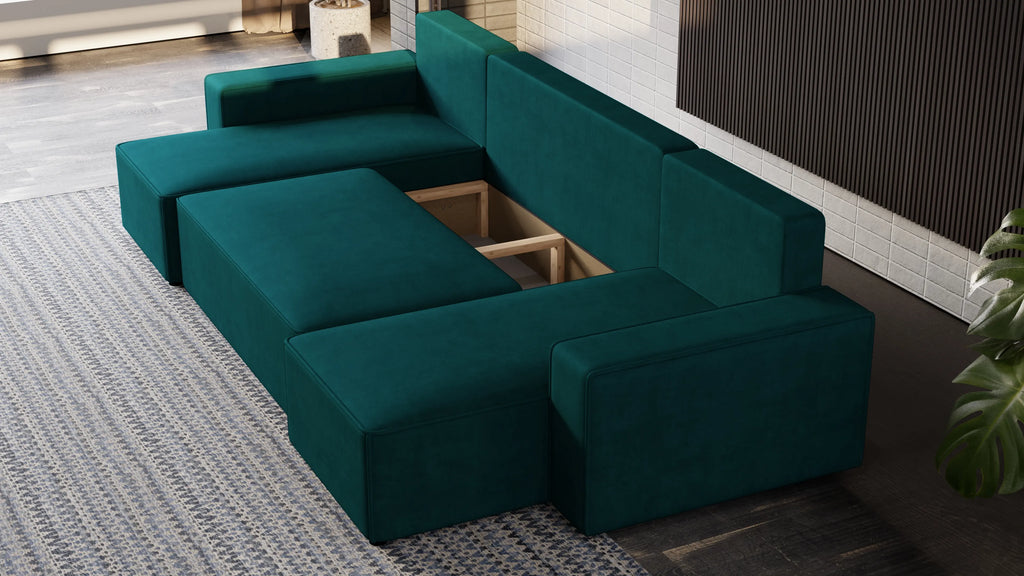 Nexo U – duży narożnik w kształcie U z funkcją spania