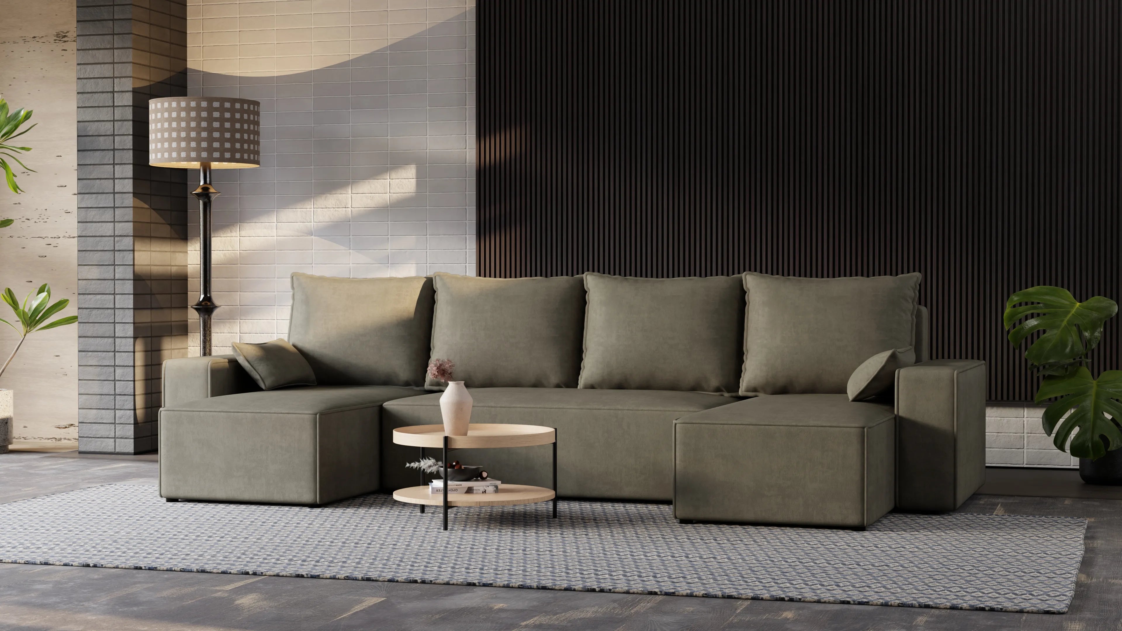 Nexo U – duży narożnik w kształcie U z funkcją spania