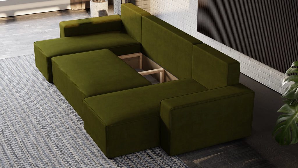 Nexo U – duży narożnik w kształcie U z funkcją spania