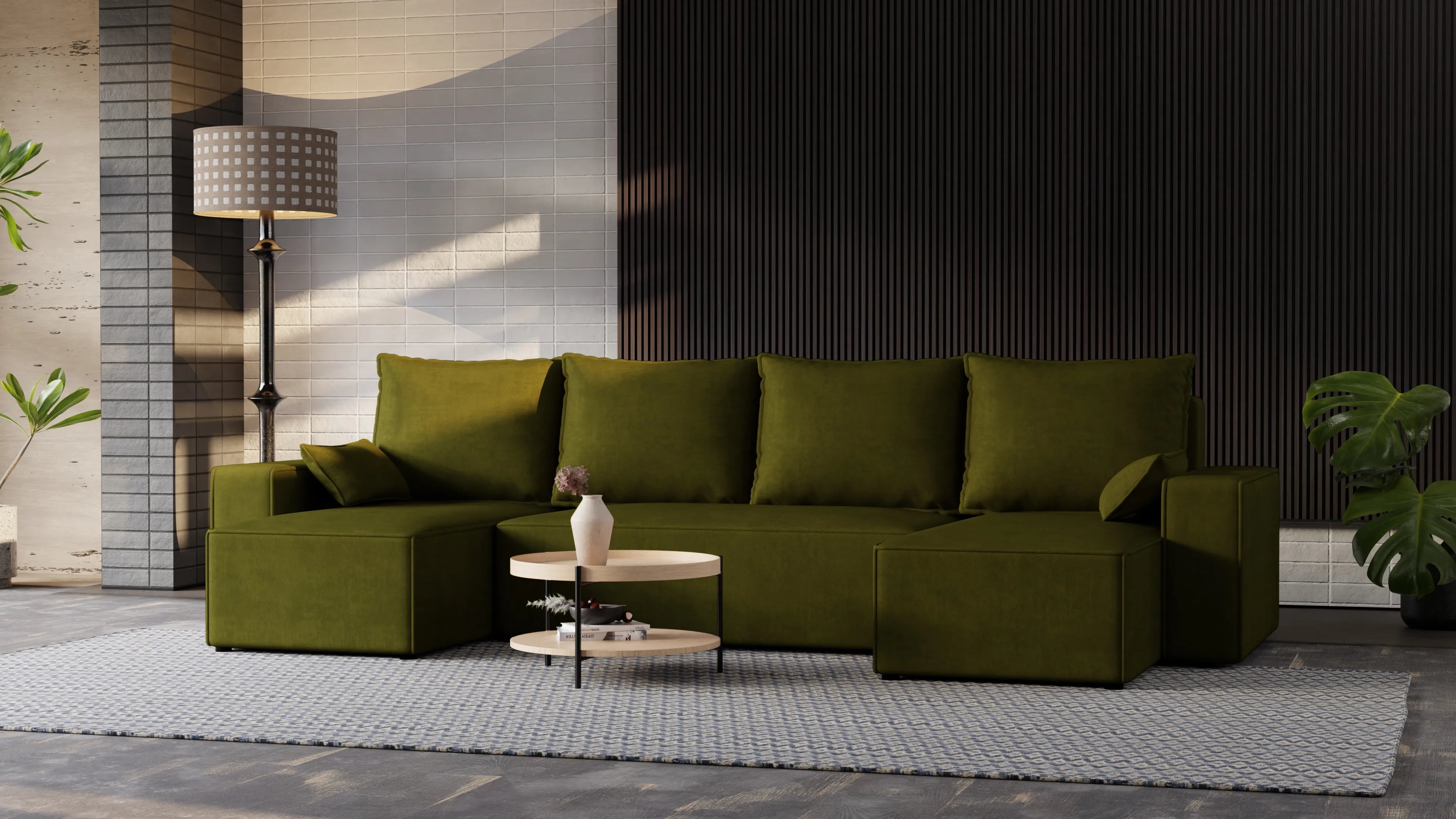 Nexo U – duży narożnik w kształcie U z funkcją spania