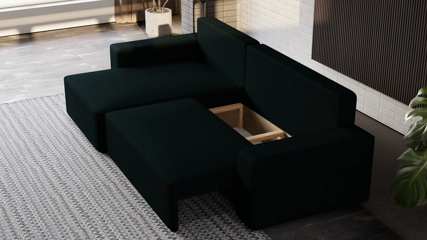 Nexo XL – narożnik XL z funkcją spania 231×130 i pojemnikiem