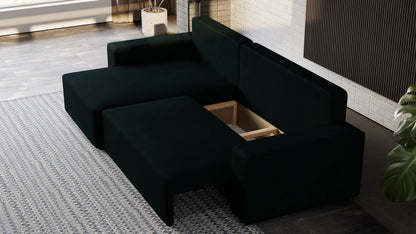 Nexo XL – narożnik XL z funkcją spania 231×130 i pojemnikiem