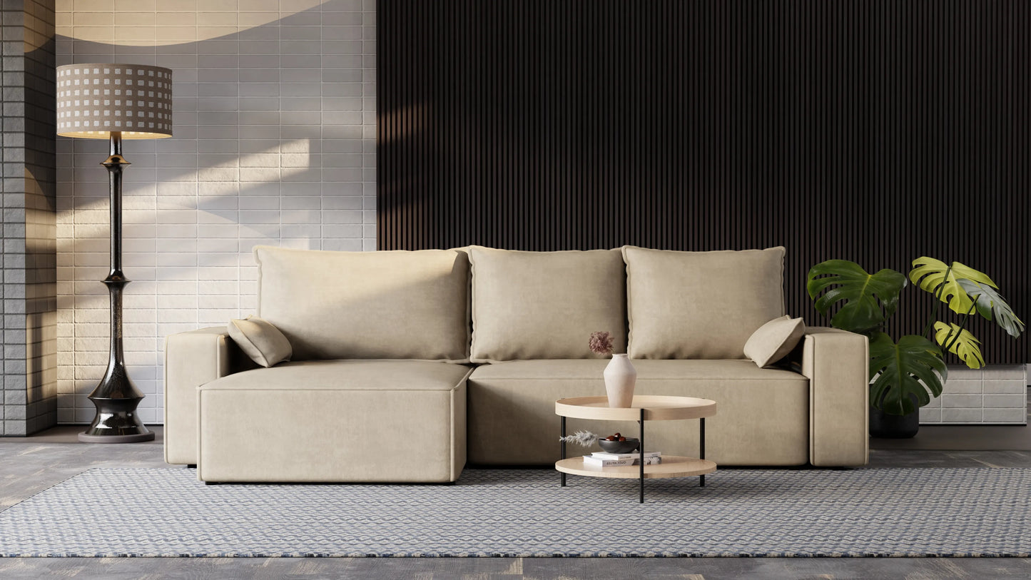 Nexo XL – narożnik XL z funkcją spania 231×130 i pojemnikiem