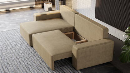 Nexo XL – narożnik XL z funkcją spania 231×130 i pojemnikiem