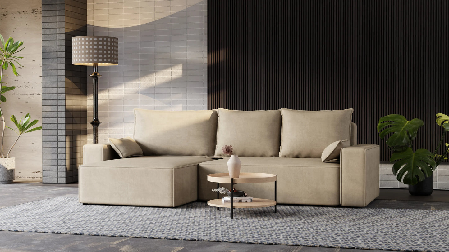 Nexo XL – narożnik XL z funkcją spania 231×130 i pojemnikiem
