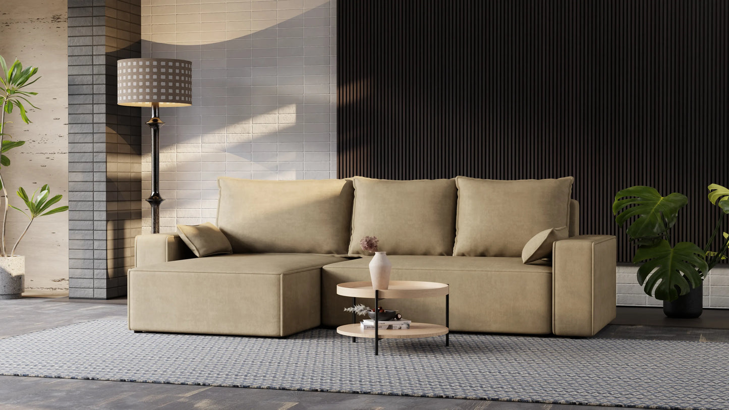 Nexo XL – narożnik XL z funkcją spania 231×130 i pojemnikiem