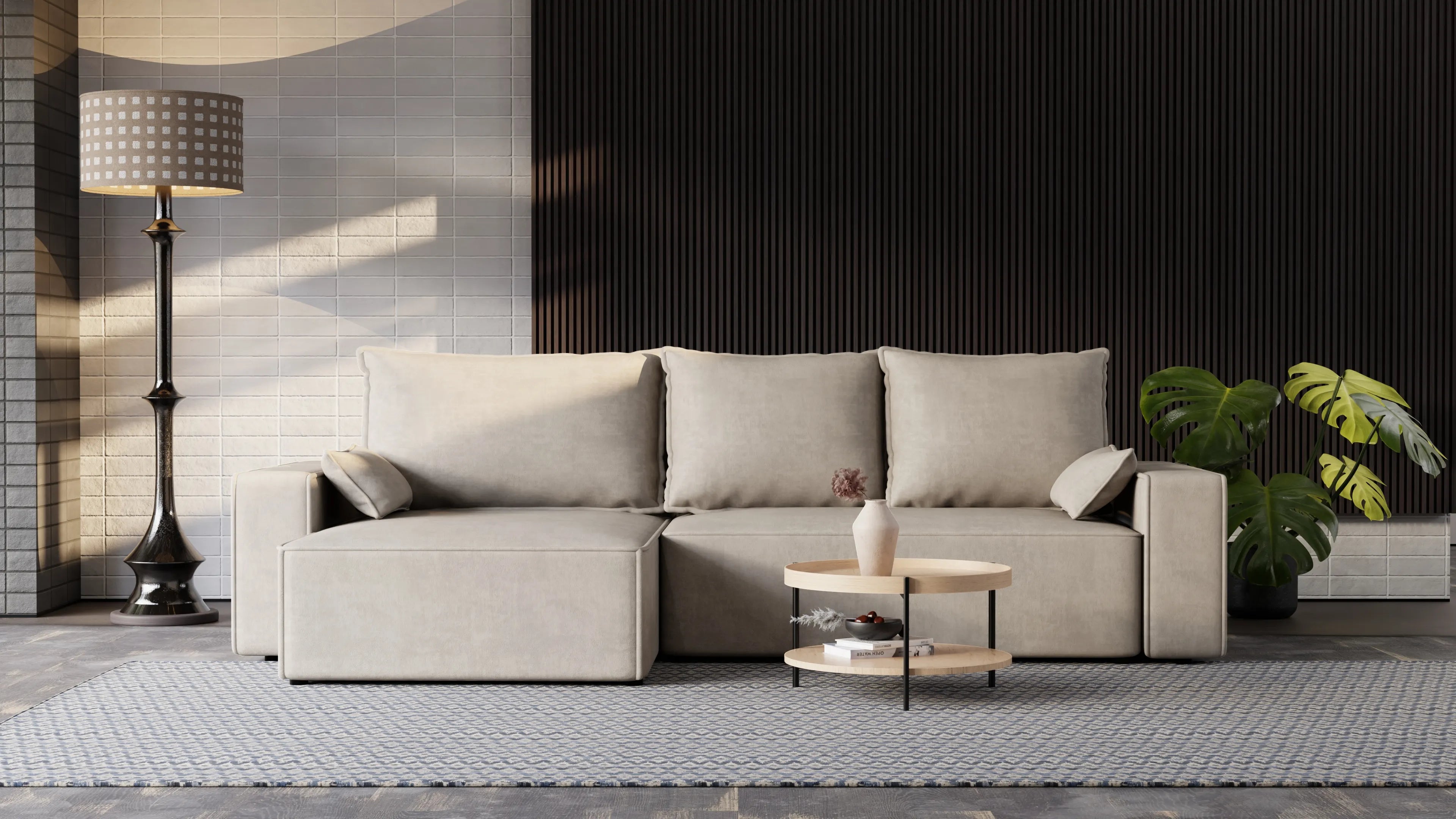 Nexo XL – narożnik XL z funkcją spania 231×130 i pojemnikiem