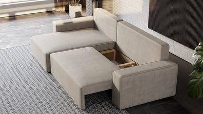 Nexo XL – narożnik XL z funkcją spania 231×130 i pojemnikiem