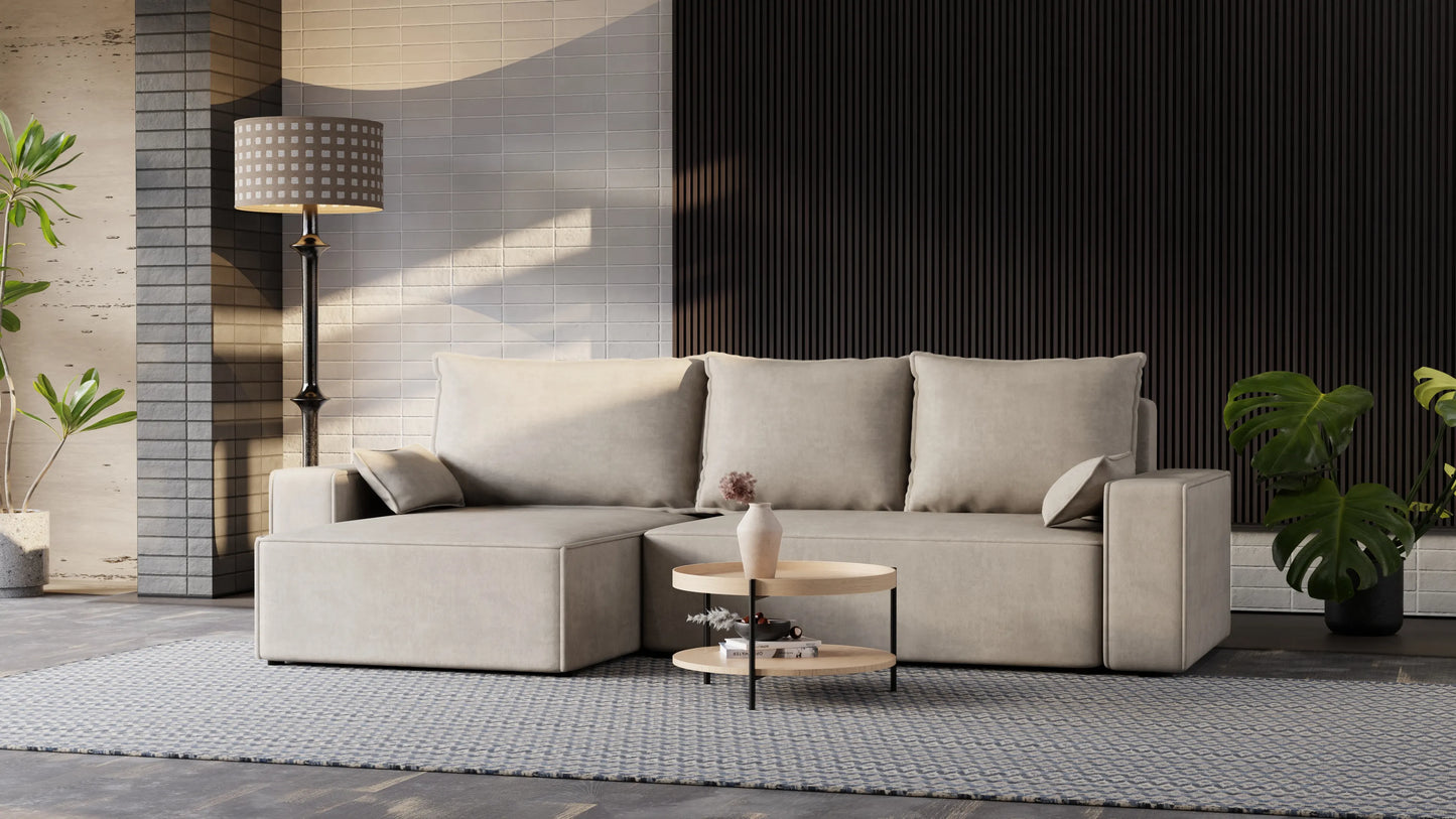 Nexo XL – narożnik XL z funkcją spania 231×130 i pojemnikiem