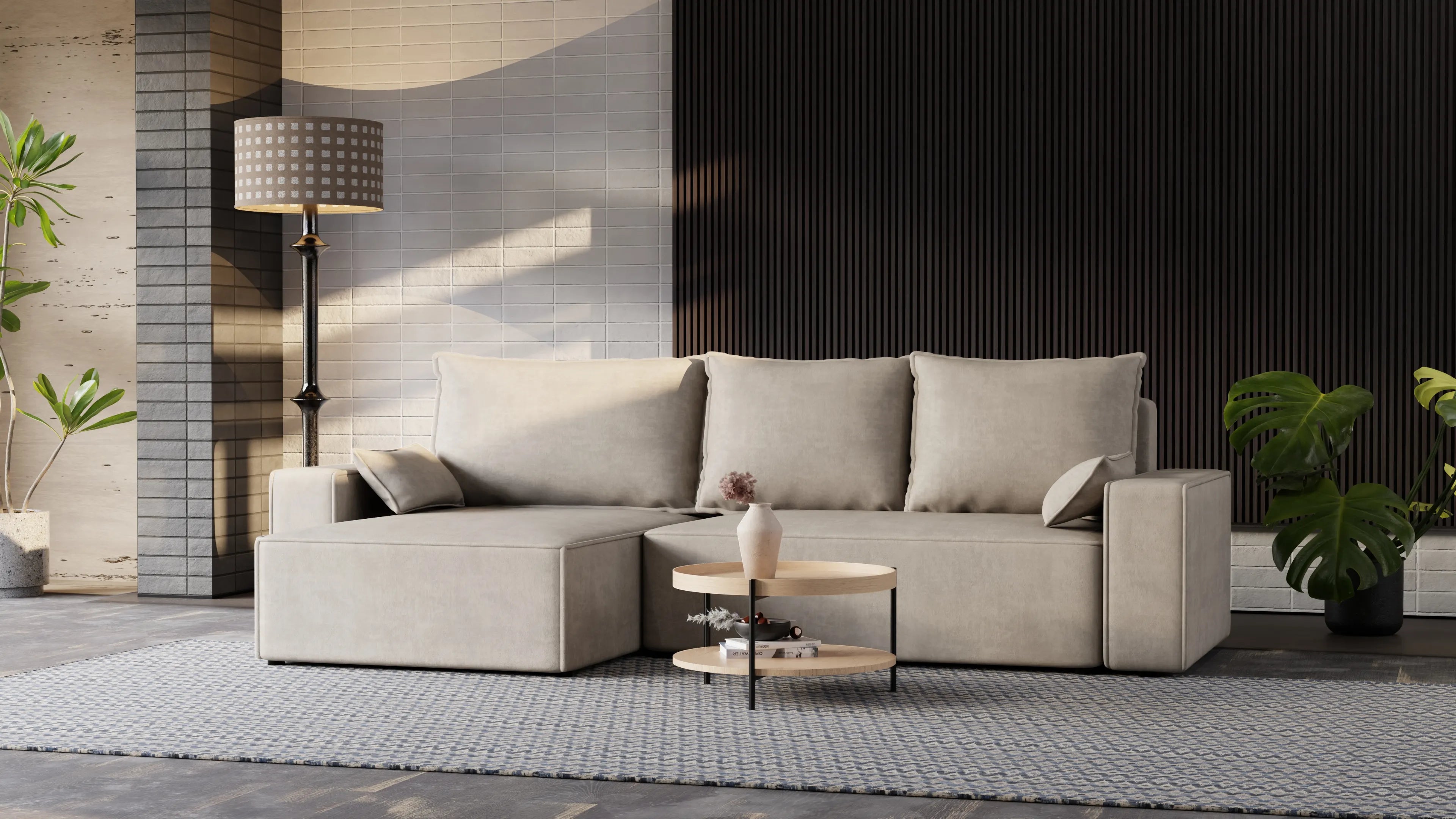 Nexo XL – narożnik XL z funkcją spania 231×130 i pojemnikiem