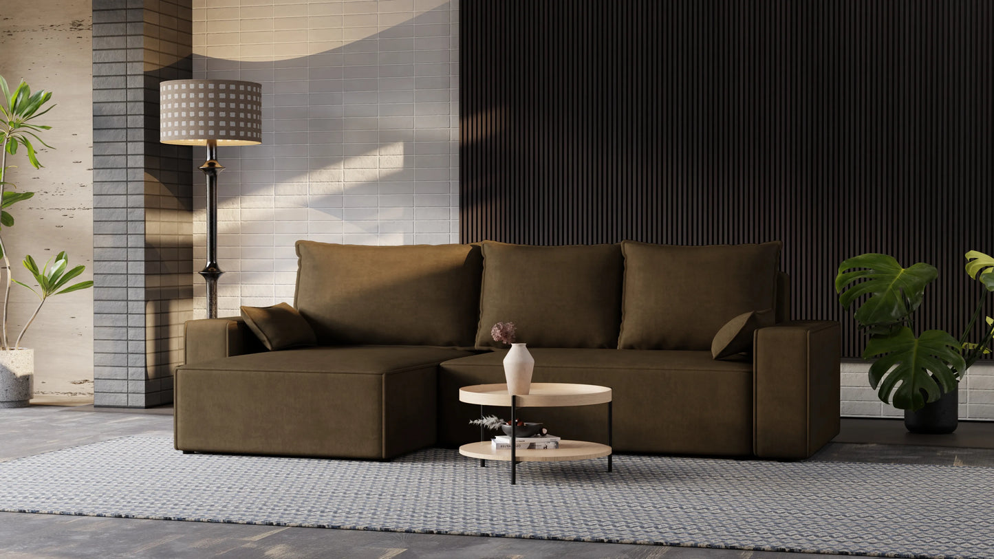 Nexo XL – narożnik XL z funkcją spania 231×130 i pojemnikiem