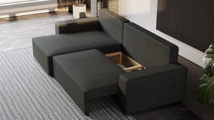 Nexo XL – narożnik XL z funkcją spania 231×130 i pojemnikiem