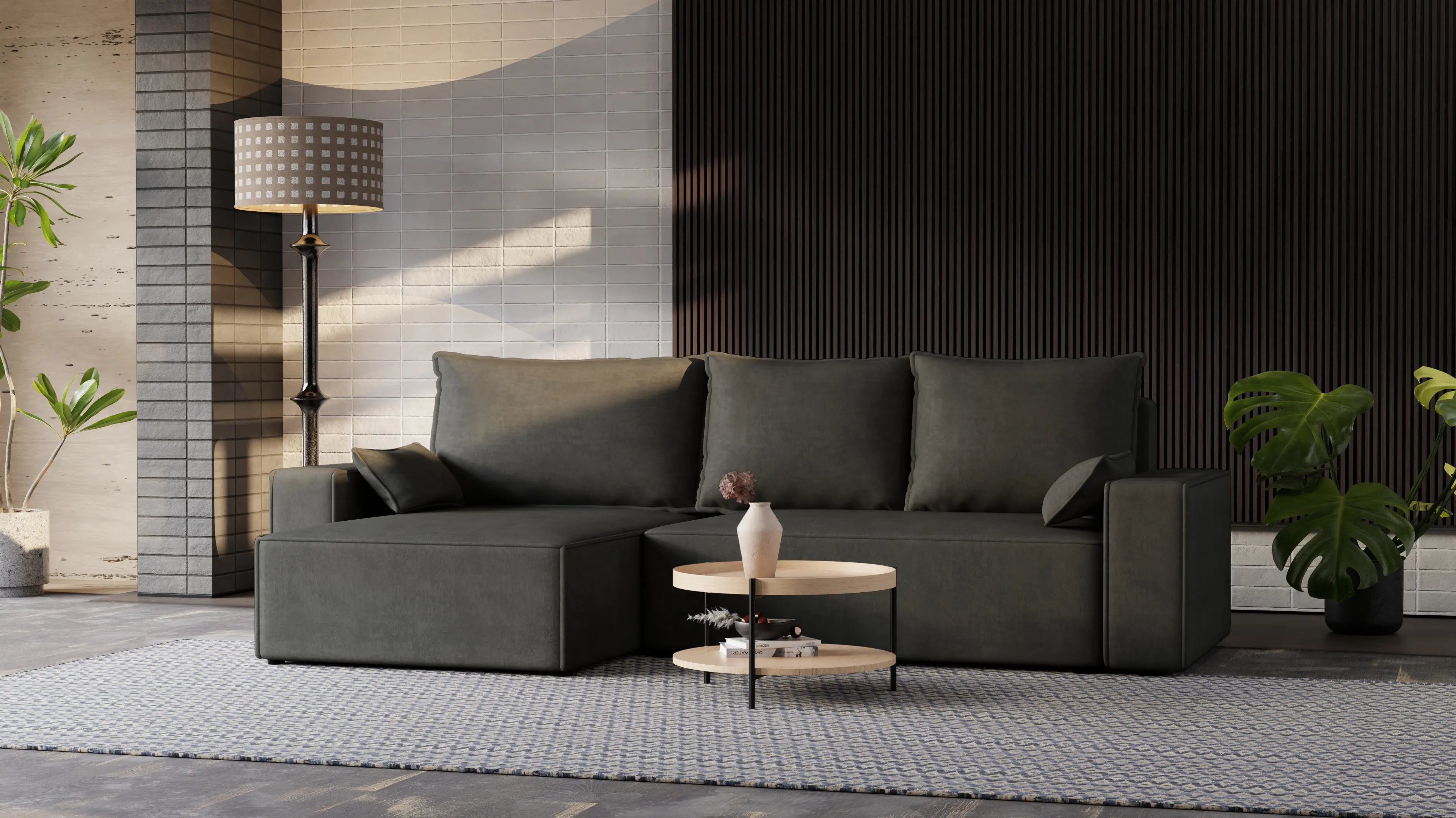 Nexo XL – narożnik XL z funkcją spania 231×130 i pojemnikiem