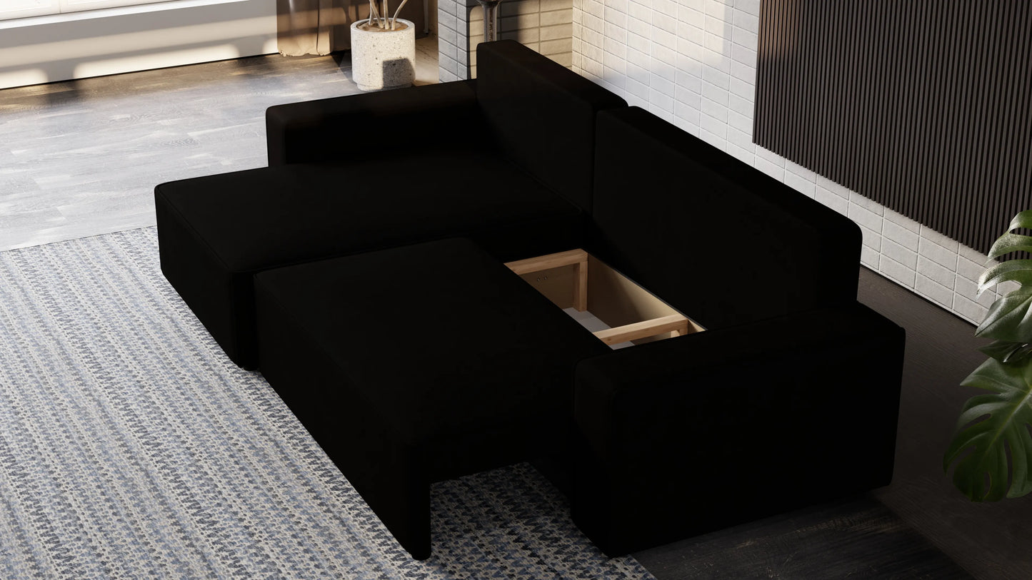 Nexo XL – narożnik XL z funkcją spania 231×130 i pojemnikiem