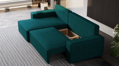 Nexo XL – narożnik XL z funkcją spania 231×130 i pojemnikiem
