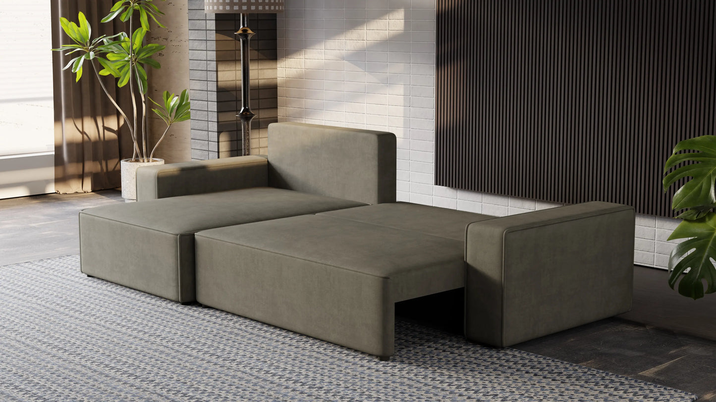 Nexo XL – narożnik XL z funkcją spania 231×130 i pojemnikiem