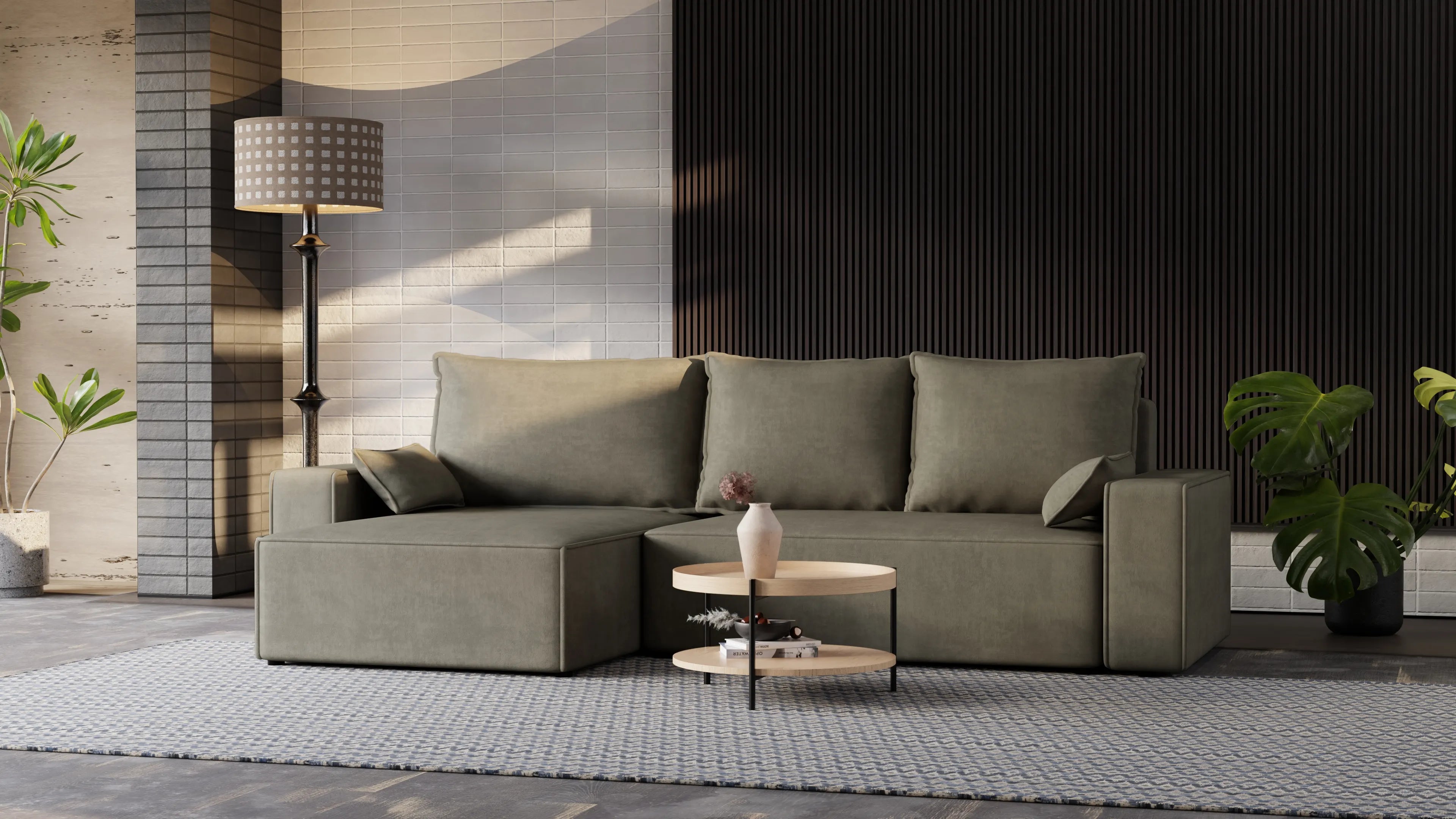 Nexo XL – narożnik XL z funkcją spania 231×130 i pojemnikiem