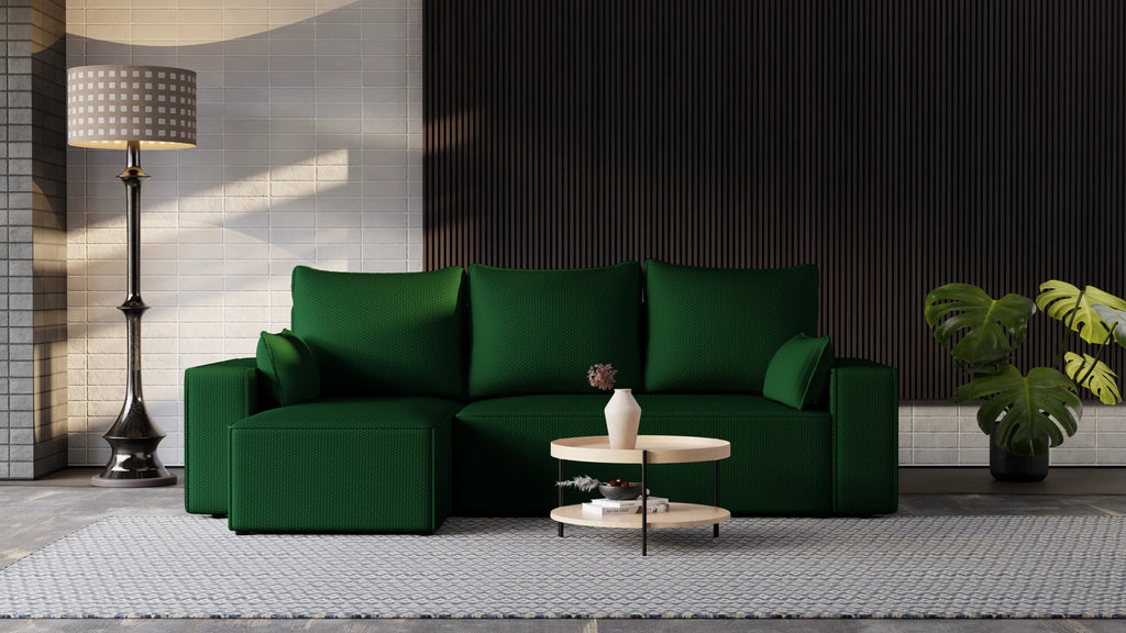 Narożnik Nexo L uniwersalny – funkcja spania, pojemnik na pościel