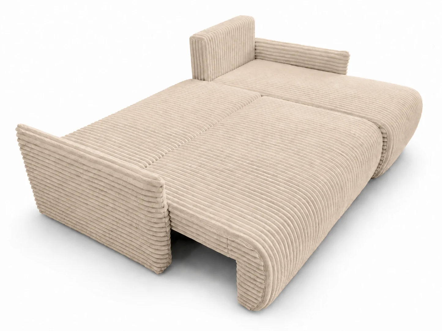 Narożnik Rivo 220 × 155 cm z funkcją spania i pojemnikiem – sztruks Ambience