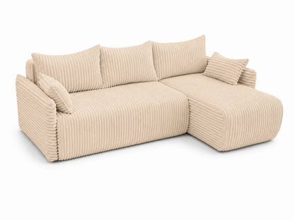 Narożnik Rivo 220 × 155 cm z funkcją spania i pojemnikiem – sztruks Ambience