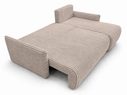 Narożnik Rivo 220 × 155 cm z funkcją spania i pojemnikiem – sztruks Ambience