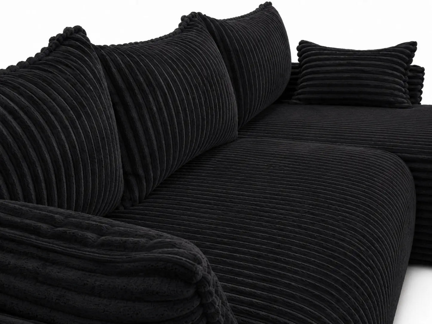 Narożnik Rivo 220 × 155 cm z funkcją spania i pojemnikiem – sztruks Ambience