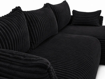 Narożnik Rivo 220 × 155 cm z funkcją spania i pojemnikiem – sztruks Ambience