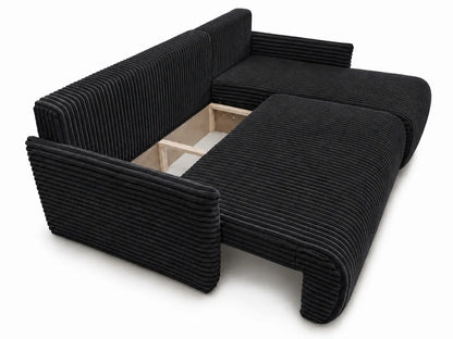 Narożnik Rivo 220 × 155 cm z funkcją spania i pojemnikiem – sztruks Ambience
