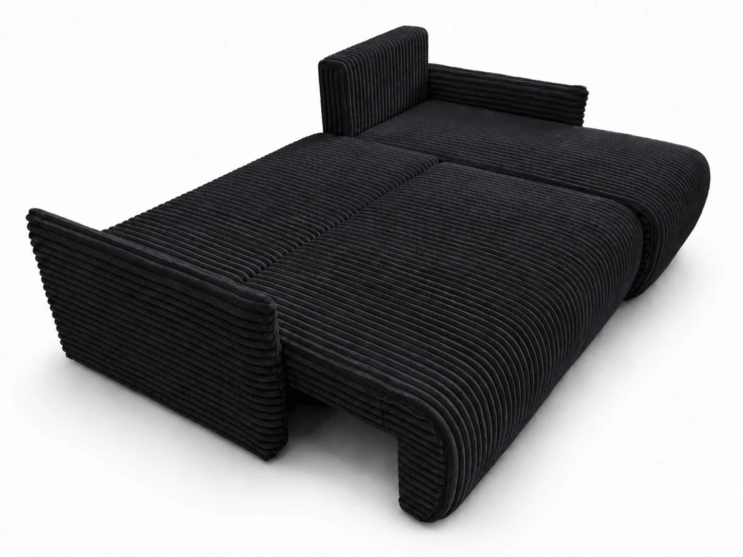 Narożnik Rivo 220 × 155 cm z funkcją spania i pojemnikiem – sztruks Ambience