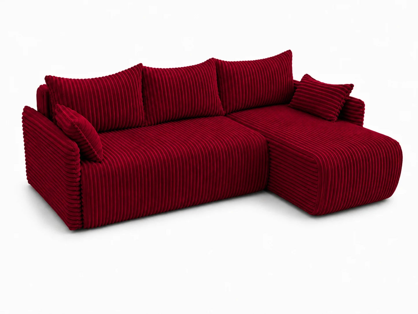 Narożnik Rivo 220 × 155 cm z funkcją spania i pojemnikiem – sztruks Ambience