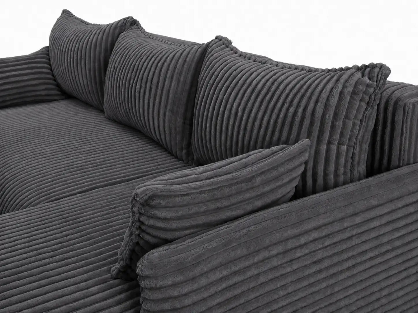 Narożnik Rivo 220 × 155 cm z funkcją spania i pojemnikiem – sztruks Ambience