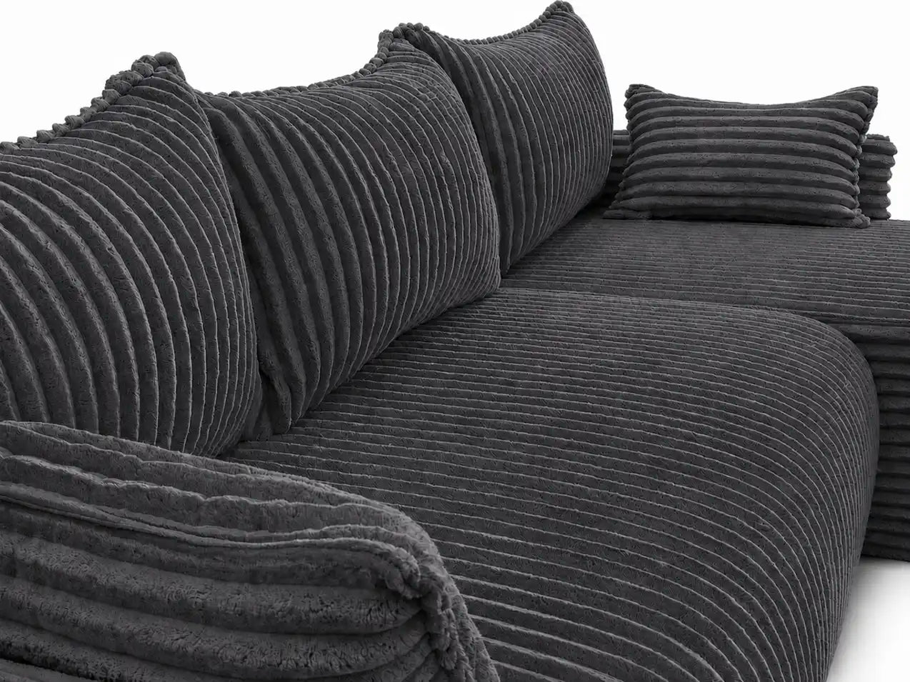 Narożnik Rivo 220 × 155 cm z funkcją spania i pojemnikiem – sztruks Ambience