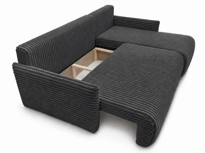 Narożnik Rivo 220 × 155 cm z funkcją spania i pojemnikiem – sztruks Ambience