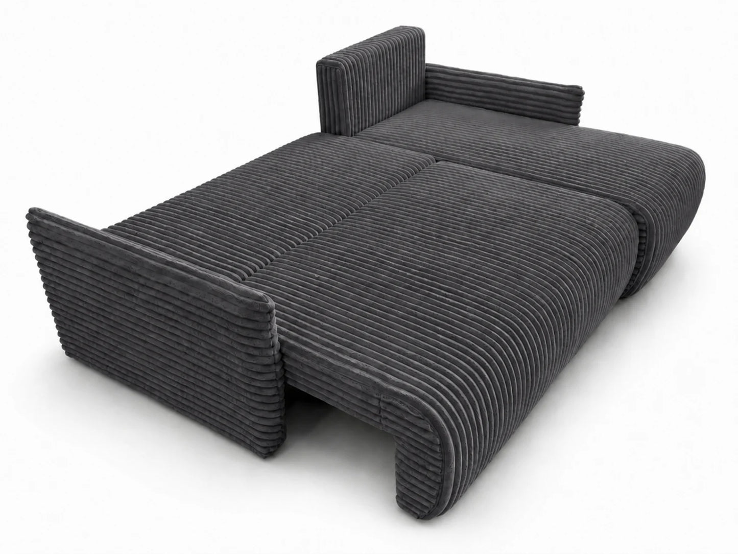 Narożnik Rivo 220 × 155 cm z funkcją spania i pojemnikiem – sztruks Ambience