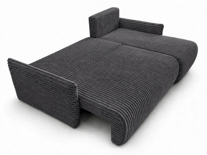 Narożnik Rivo 220 × 155 cm z funkcją spania i pojemnikiem – sztruks Ambience