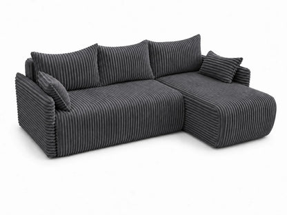 Narożnik Rivo 220 × 155 cm z funkcją spania i pojemnikiem – sztruks Ambience
