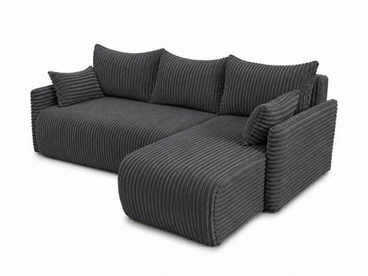 Narożnik Rivo 220 × 155 cm z funkcją spania i pojemnikiem – sztruks Ambience