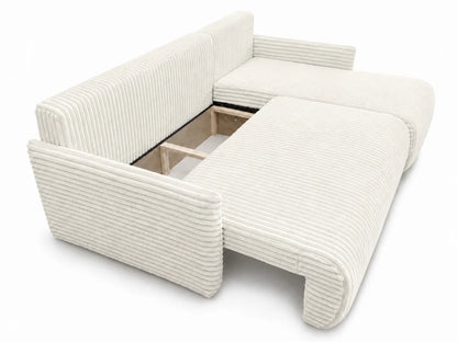 Narożnik Rivo 220 × 155 cm z funkcją spania i pojemnikiem – sztruks Ambience