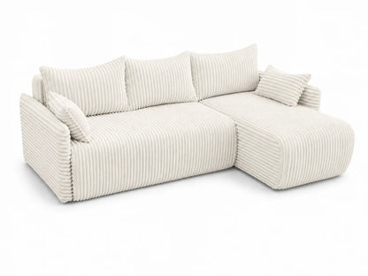 Narożnik Rivo 220 × 155 cm z funkcją spania i pojemnikiem – sztruks Ambience