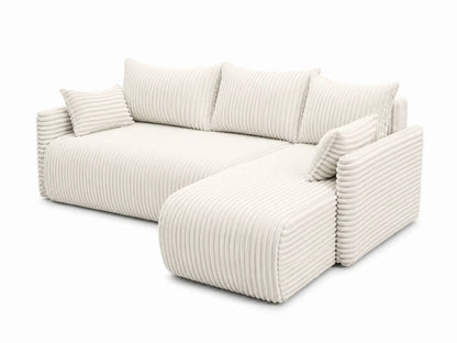 Narożnik Rivo 220 × 155 cm z funkcją spania i pojemnikiem – sztruks Ambience