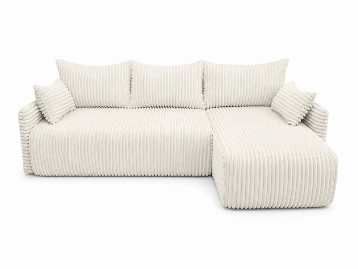 Narożnik Rivo 220 × 155 cm z funkcją spania i pojemnikiem – sztruks Ambience