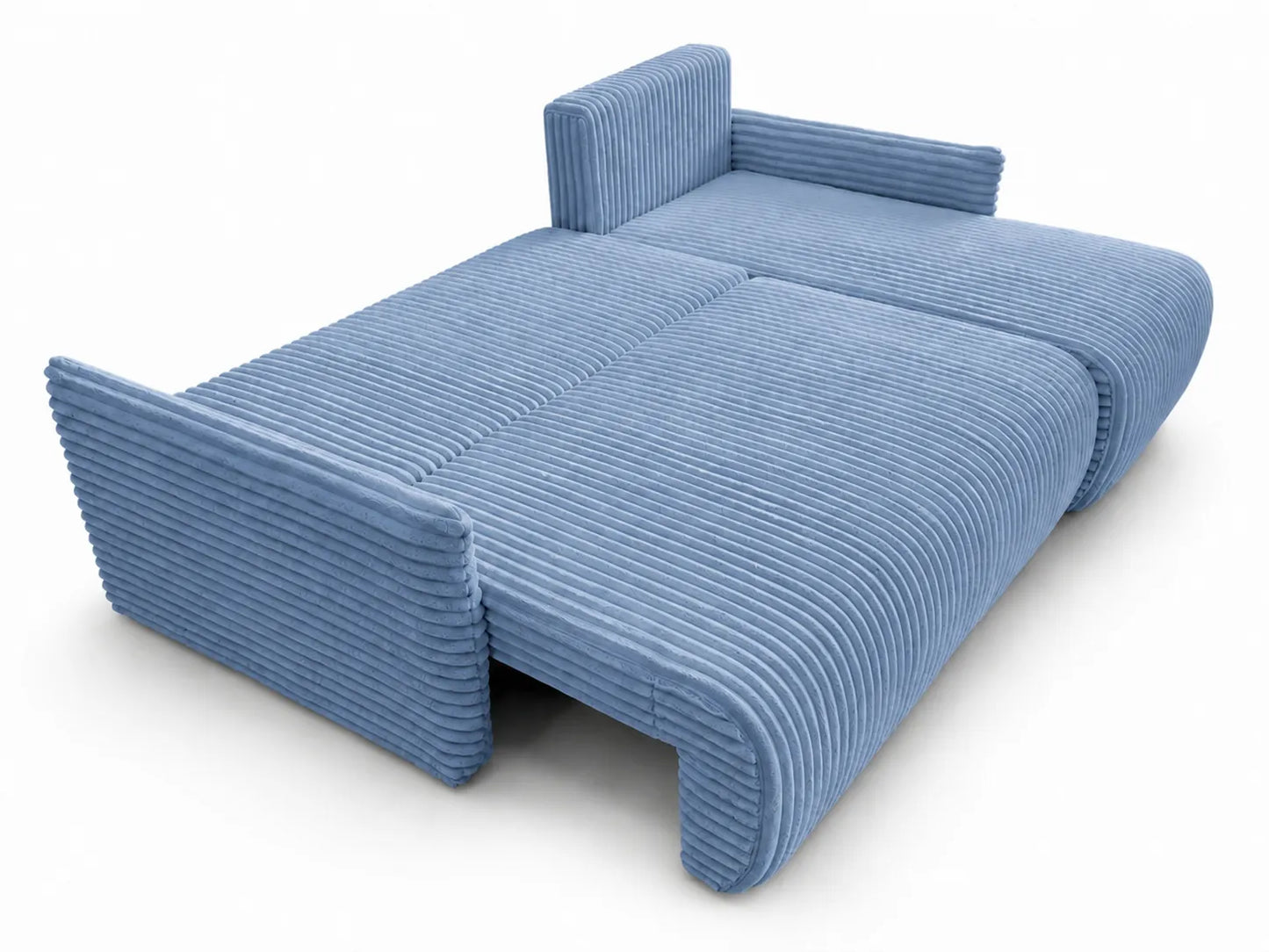 Narożnik Rivo 220 × 155 cm z funkcją spania i pojemnikiem – sztruks Ambience