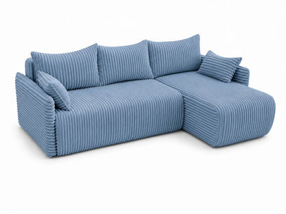 Narożnik Rivo 220 × 155 cm z funkcją spania i pojemnikiem – sztruks Ambience