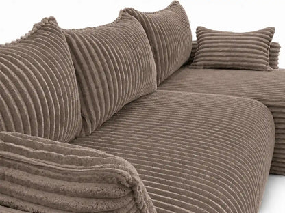 Narożnik Rivo 220 × 155 cm z funkcją spania i pojemnikiem – sztruks Ambience
