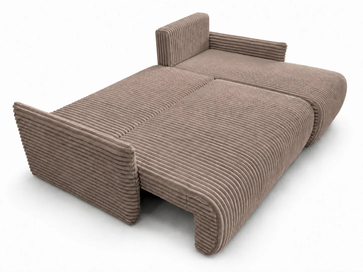 Narożnik Rivo 220 × 155 cm z funkcją spania i pojemnikiem – sztruks Ambience